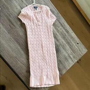 Ralph Lauren Light Pink Cable Knit Dress